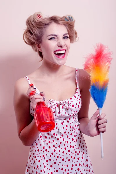 Woman clean up — Stock Photo, Image