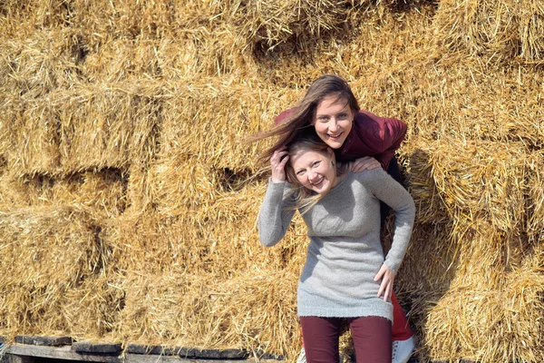 Zwei glückliche Schwestern — Stockfoto