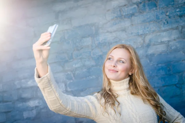 Att göra selfie — Stockfoto