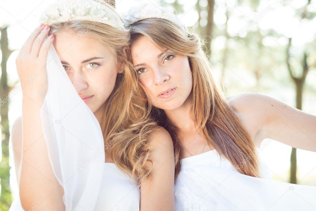 Princesses in white dresses