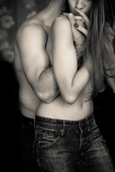 Young couple without clothing — Stock Photo, Image