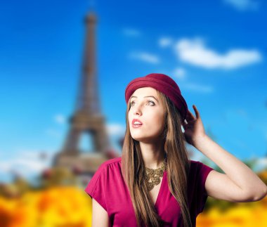 Paris arka plan kadın