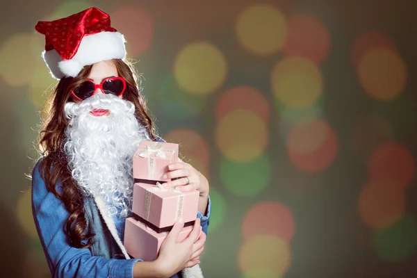 Young female Santa Claus — Stockfoto