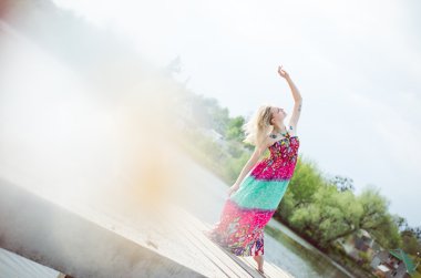 Dancing sensual young woman