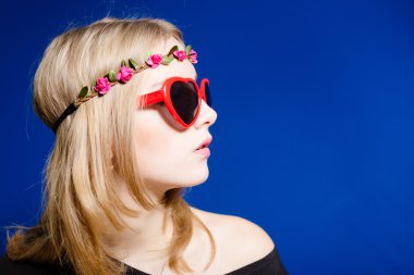 Hipster teenage girl looking away