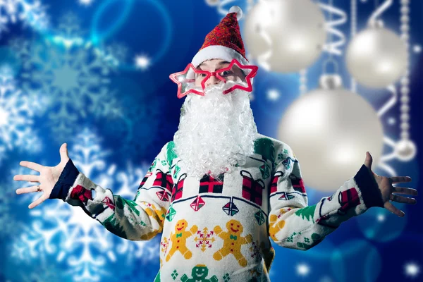Homem no traje de Papai Noel — Fotografia de Stock