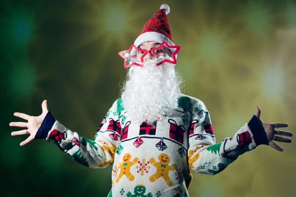 Man in santa claus kostuum — Stockfoto