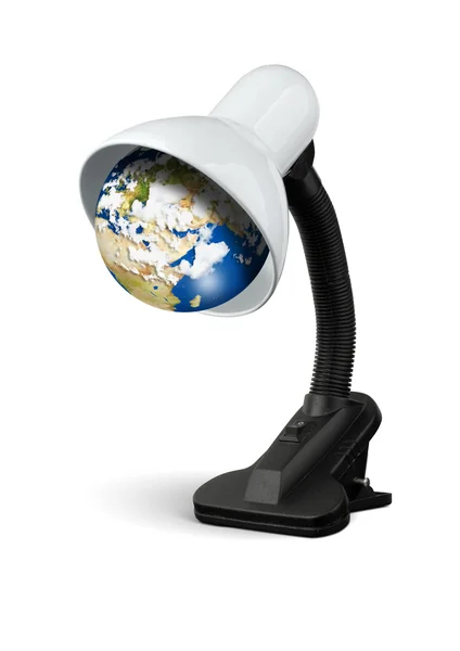 Lampe avec terre à la place ampoule électrique, Eco Energy Save Concept — Photo
