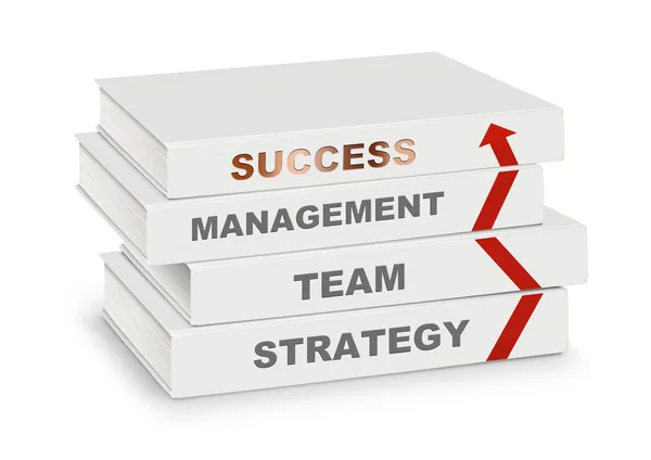 Yönetim, takım, strateji, başarı ve ar yığın kitap kapalı