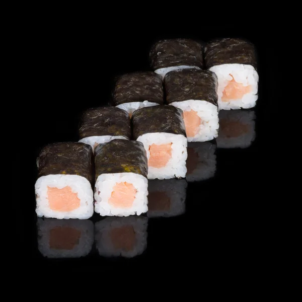 Sushi rolky s lososem — Stock fotografie