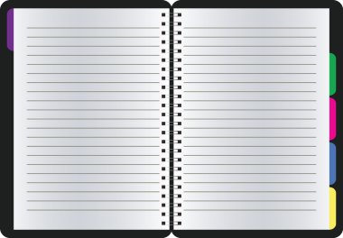 boş gerçekçi sarmal not defteri defter izole vektör (eps 10)