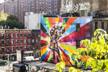 duvar hemşire ve denizci bir eski tuğla cephe'yeni, öpücük