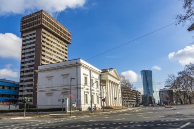columns of the Literaturhaus in Frankfurt, Germany clipart