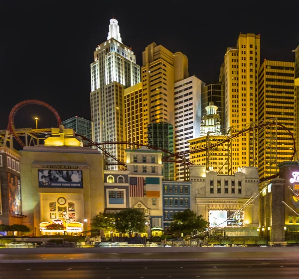 Nueva York-Nueva York situado en el Strip de Las Vegas se muestra en Las — Foto de Stock