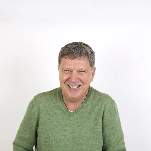 Friendly happy laughing mature man — Stock Photo, Image