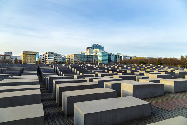 BERLIN, GERMANY - NOV 17, 2014: View of Jewish Holocaust Memoria