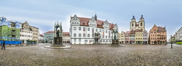 Stortorget i Luther staden Wittenberg i Tyskland — Stockfoto