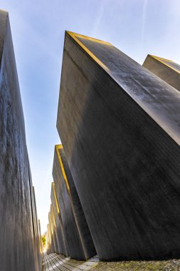 Berlin, Almanya - 17 Kasım 2014: Yahudi Holokost Memoria görünümünü