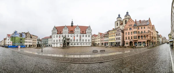 Stortorget i Luther staden Wittenberg i Tyskland — Stockfoto