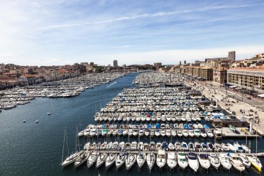 Eski port Marseille hava panoramik görünüm 