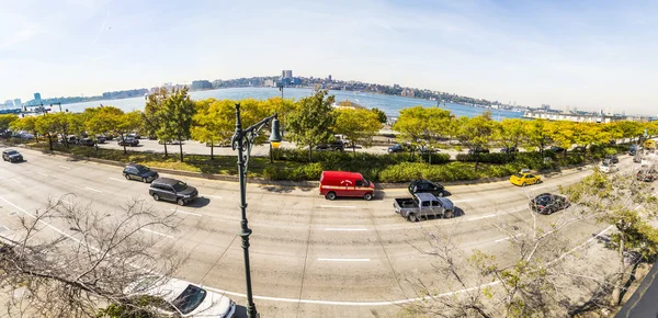 street view to 12th avenue and river Hudson river in the neighbo
