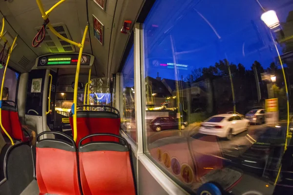 Old fashioned tram by a night ride — Stock Photo, Image