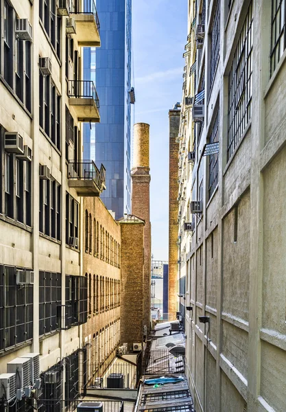 Вид с улицы на окрестности центра Нью-Йорка — стоковое фото