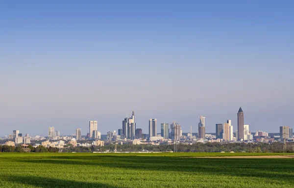 Skyline-Frankfurt-naplemente — Stock Fotó