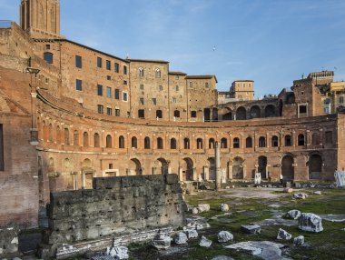 The ruins of Trajan's Market (Mercati di Traiano) in Rome clipart