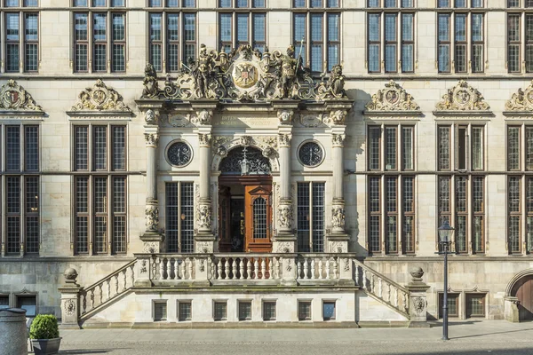 Fachada de antigas casas Guilda no mercado lugar em Bremen — Fotografia de Stock