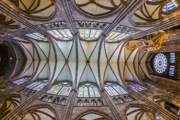著名的斯特拉斯堡大教堂的最高限额 — 图库照片