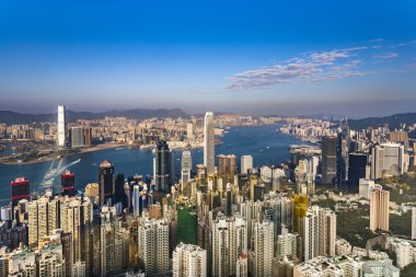 Victoria Peak Kong görünümünden koyun ve gökdelen