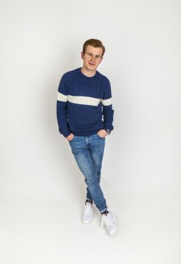 genç erkek beyaz izole ful uzunluğu