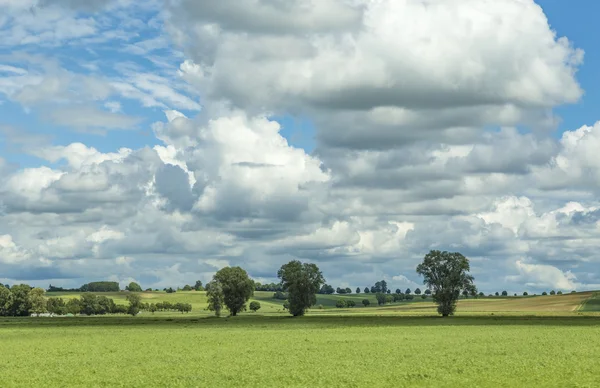 Paesaggio rurale in Baviera con campi e alberi — Foto Stock