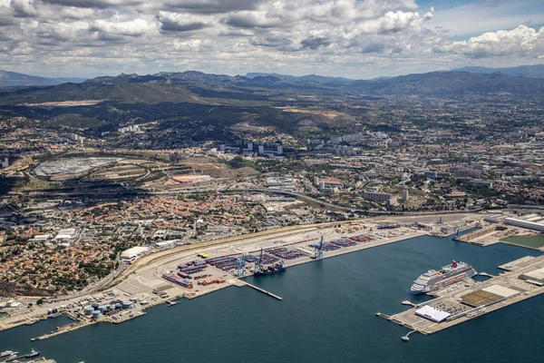 Luchtfoto van Marseille in Frankrijk — Stockfoto