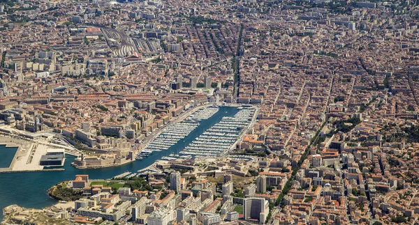 Letecký pohled na Marseille ve Francii — Stock fotografie