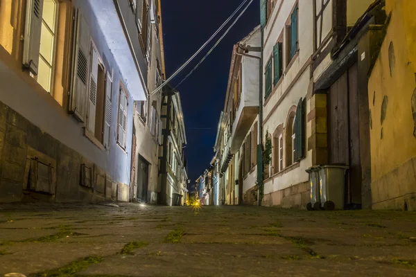 Night view to old street in BARR, France — Stock Photo, Image