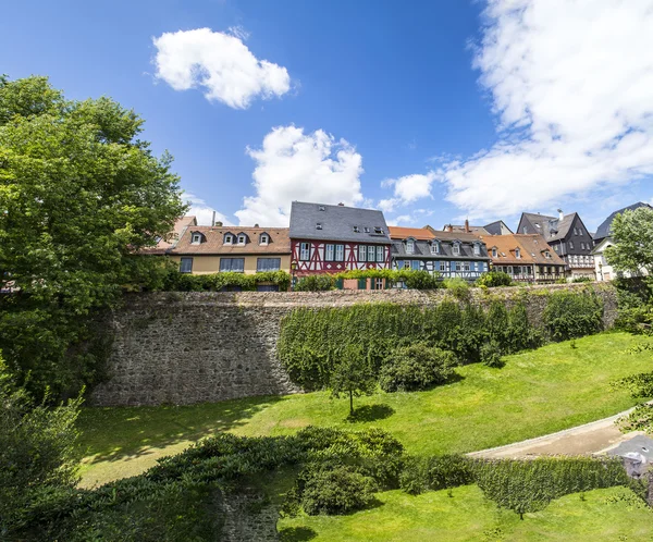 Cidade velha de Frankfurt Hoechst com suas casas de meia-madeira — Fotografia de Stock