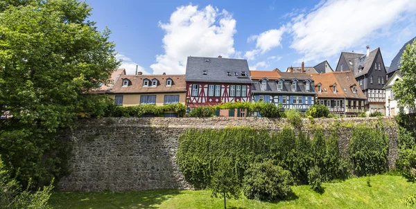 Παλιά πόλη Φρανκφούρτη Hoechst με τα σπίτια της ξυλότοιχα — Φωτογραφία Αρχείου