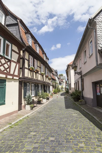 Historic old town Frankfurt-Hoechst with its half-timbered hous — Stock Photo, Image