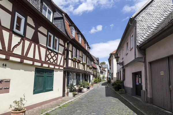 Cidade velha histórica Frankfurt-Hoechst com seu hous half-timbered — Fotografia de Stock