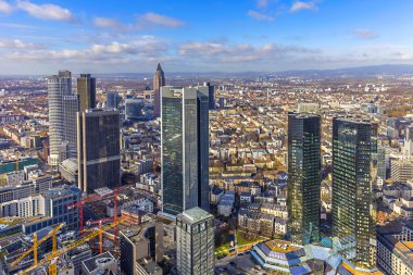 Frankfurt finansal bölgesinin hava 