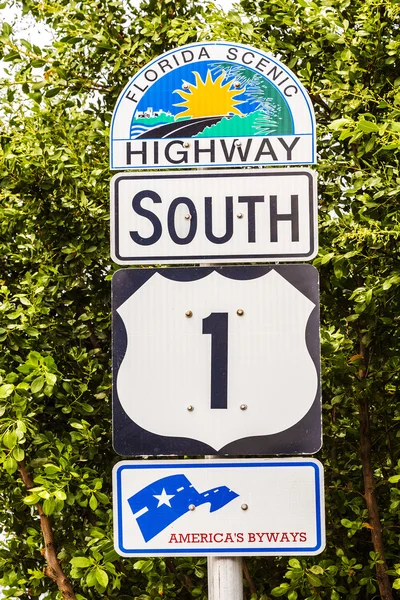 Snelweg teken No1 Florida keys — Stockfoto