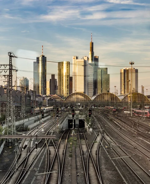 Entrada da estação central em Frankfurt — Fotografia de Stock