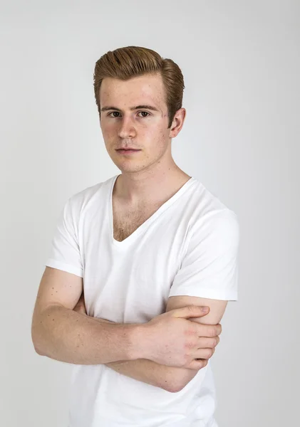 Portrait of young man in studio — Stock Photo, Image