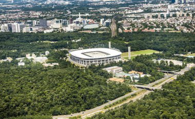 Frankfurt'taki Commerzbank Arena havadan görünümü
