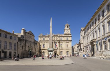 insanlar, Place de la Republique'ye Arles, Fransa