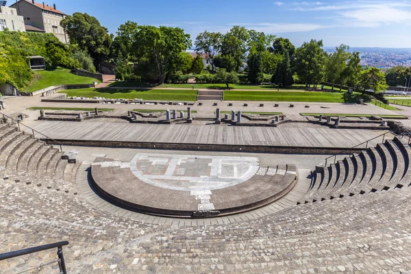 Amfiteátrum a Fourviere Lyon a fenti három gallok Franciaországban — Stock Fotó