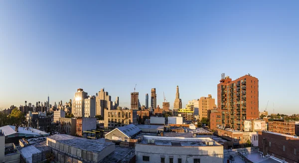 Skyline van New York in zonsondergang — Stockfoto