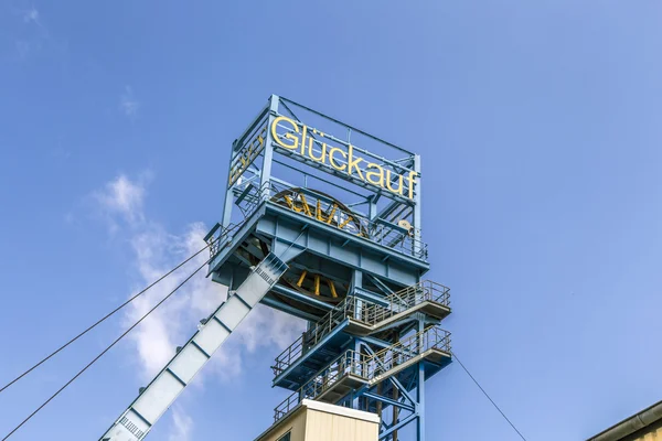 Vista para o eixo da fábrica de mineração Sondershausen — Fotografia de Stock